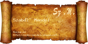 Szabó Mendel névjegykártya