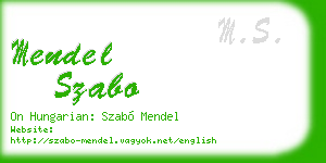 mendel szabo business card